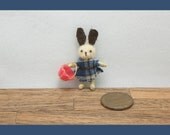 OOAK miniature needle FELTED rabbit Primitive