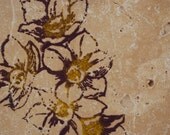 Natural Stone Garden Flowers in Purple Trivet