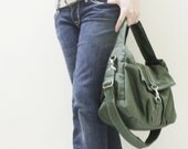 Mini CLASSIC by Kinies in Army Green - Single Strap Tote / Cross Body Messenge