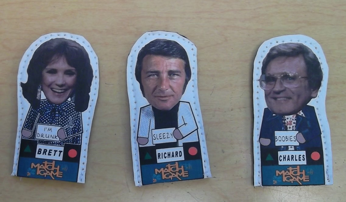 Match Game finger puppet set of 3 Charles Nelson Reilly, Brett Somers