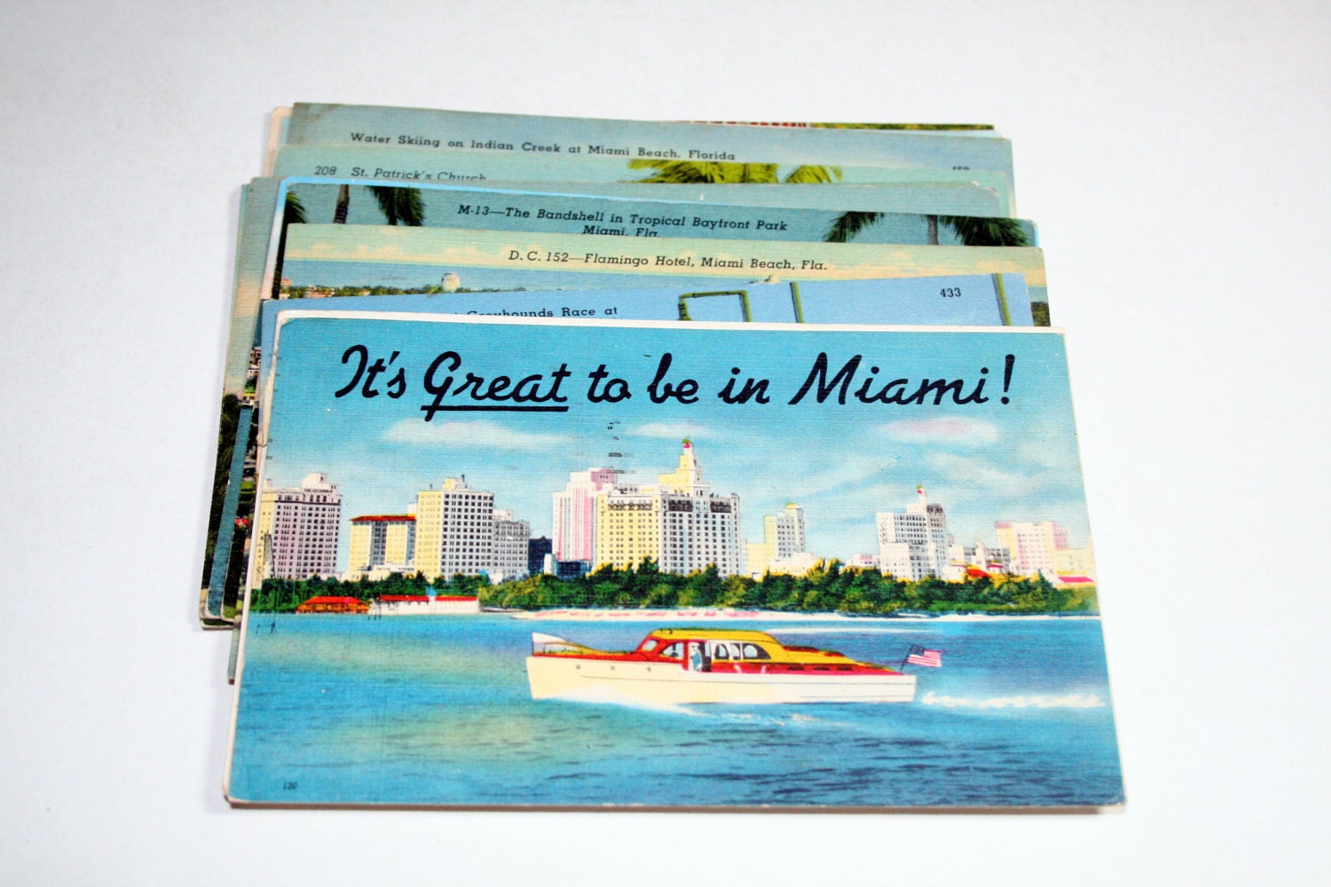 15 Vintage Miami Florida Postcards Used