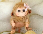 Brown Cute Monkey  Baby Doll, Decoration for home, for Christmas, Collectables made by order