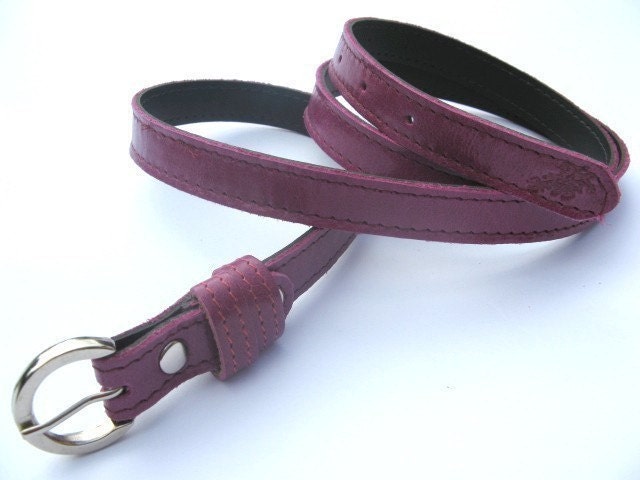 DEEP PURPLE Skinny leather belt