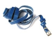 BLUE ME AWAY  Double Wrap - Super Skinny Leather Belt  - Free Shipping
