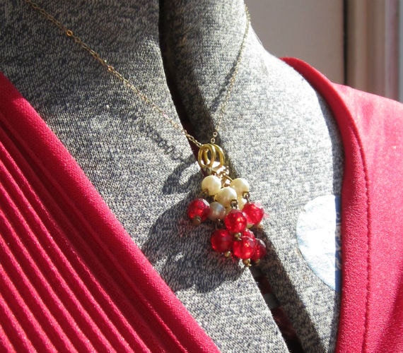 Vintage Repurposed Beaded Pendant Necklace