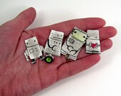 robot hand drawn original art stickers for kids, storybook style
