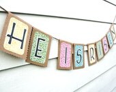 HE IS RISEN Easter Banner, Rustic Kraft Banner
