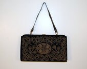 1950s Black Antique Soure Purse