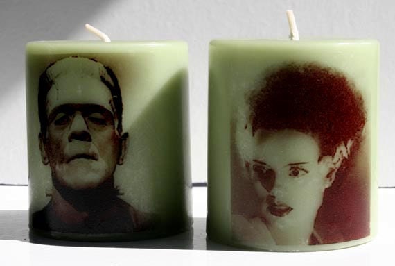 Frankenstein and Bride of Frankenstein Monster Horror Candle Set