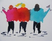Martini Time-The Girlfriends-Original Watercolor of Women Friends