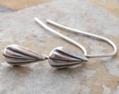 6 Antique Silver French Hook with Shell Earwires - Trinity Brass Co. LOW SHIPPING