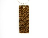 Wood Pendant - Laser Cut - River Rocks - Dark Version - Alder Wood on a Silver Necklace