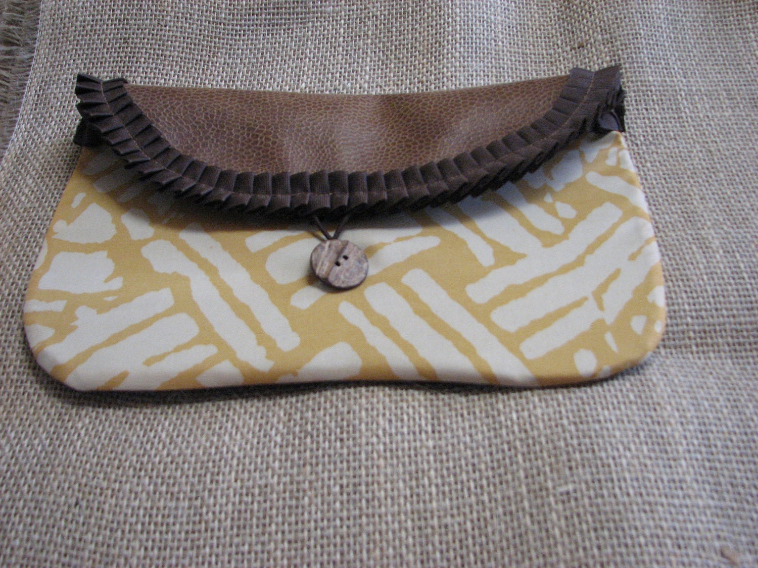Brown & Mustard Yellow Clutch