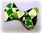Argyle and Shamrocks St Patrick's Day Bow Tie for Boys NB to 5T