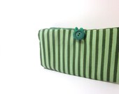Tea Wallet  in Green Stripes and Shamrocks