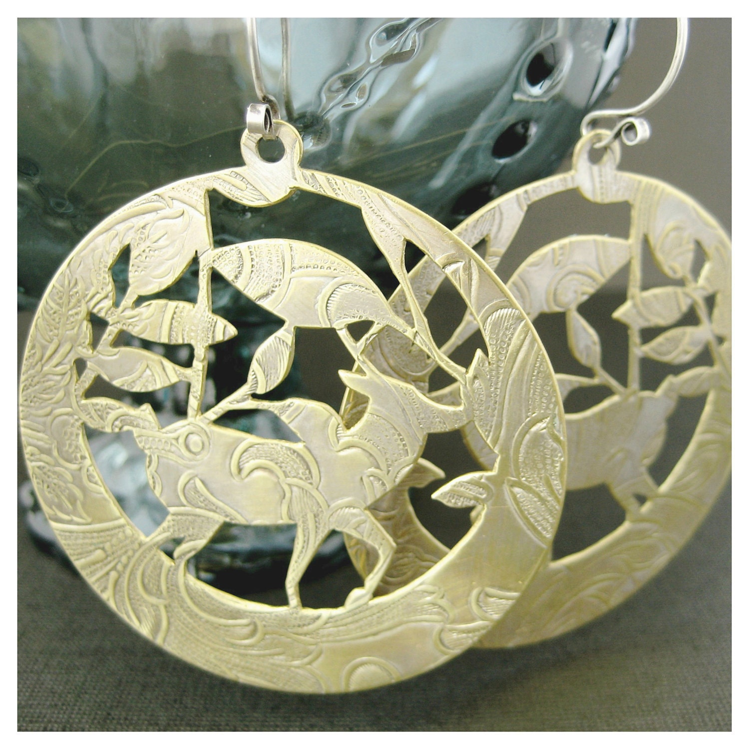 Silhouette Earrings By Roia O'Brien - Deer Jewelry - Upcycled Metal - Woodland Jewelry