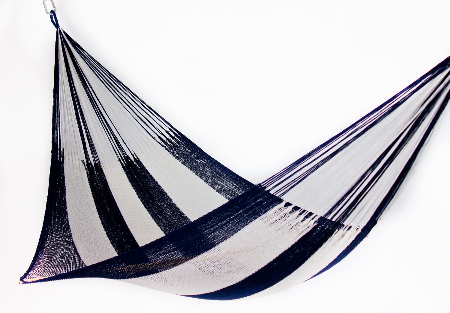 Hammock: Navy Blue & White Stripe (Two Person) by Yellow Leaf with Free Shipping