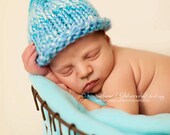 Knit Baby Hat Little Boy Blue Photo Prop