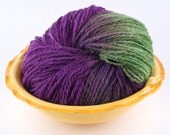 Handspun Yarn, Merino in Purple and Green, Salad, By WoolWench on Etsy