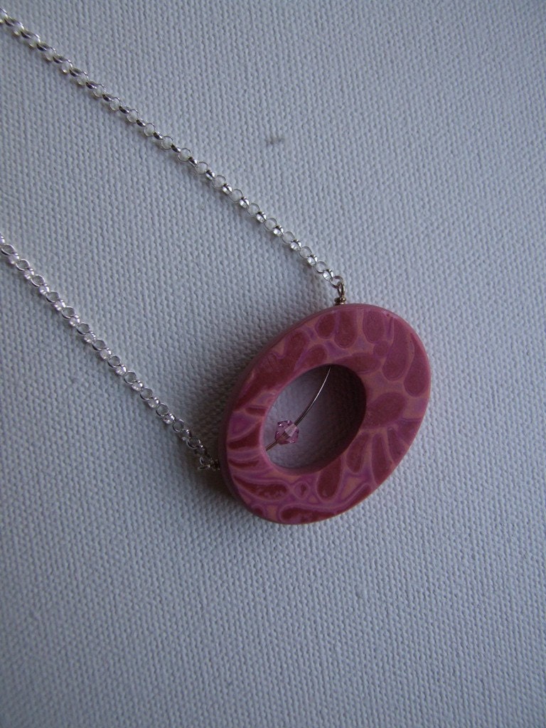 Medium Mokume Necklace - pinks