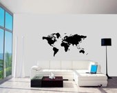 World Map - Vinyl Wall Decal (23x48)