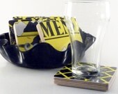 Coasters with basket from MEN AT WORK Record Album