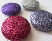 Magnets // Glitter // Berry Berry // Pink Purple Lilac Silver // set of 4