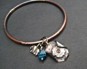 Charmed Elephant Copper Bangle Mixed Metals OOAK