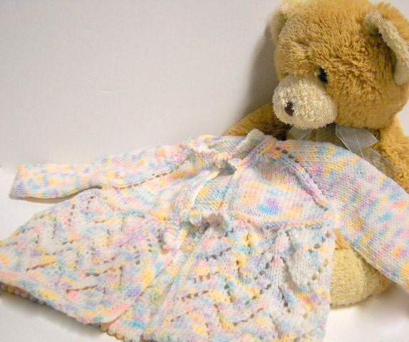 Pastel Hand Knit Baby Sweater