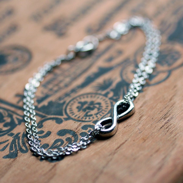 Infinity bracelet - sterling silver - modern and simple - artisan metalsmith -ready to ship - Infinite wisdom