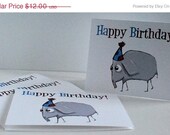 50% OFF LIQUIDATION Happy Birthday Eli the Elephant Greeting Card SET of 4