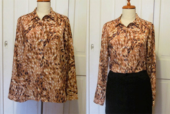 Vintage-Brown leaf Blouse