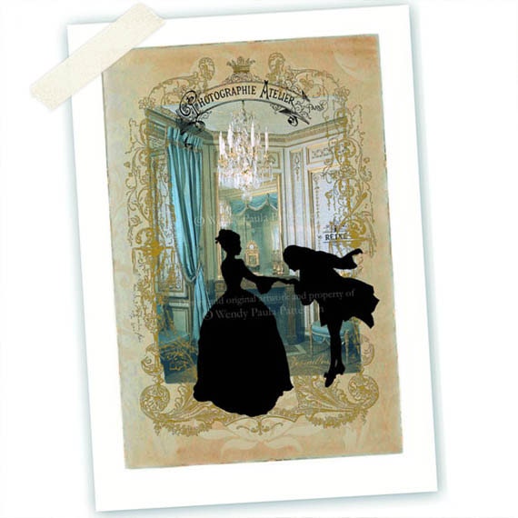 Marie Antoinette Chateau Versailles Art print Giclee Collage
