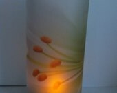 White Lily  Photo Candle Vase