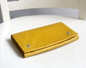 Leather purse "XL" Yellow