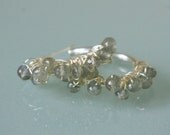 AA Grade Labradorite Silver Hoops