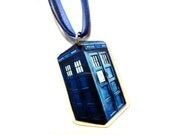 Police Box Blue Ribbon Necklace, Sci Fi Jewelry by Bohemian Bear on Etsy.
