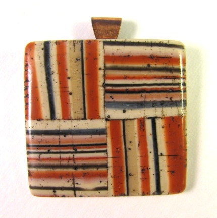Southwest Landscapes Series - Josephs Coat Russet Polymer Clay Pendant - SCDiva