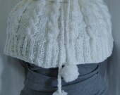 White Cable Knit Capelet READY TO SHIP