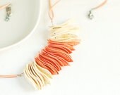 Necklace Orange and Natural Cedrela Calantas pod beads
