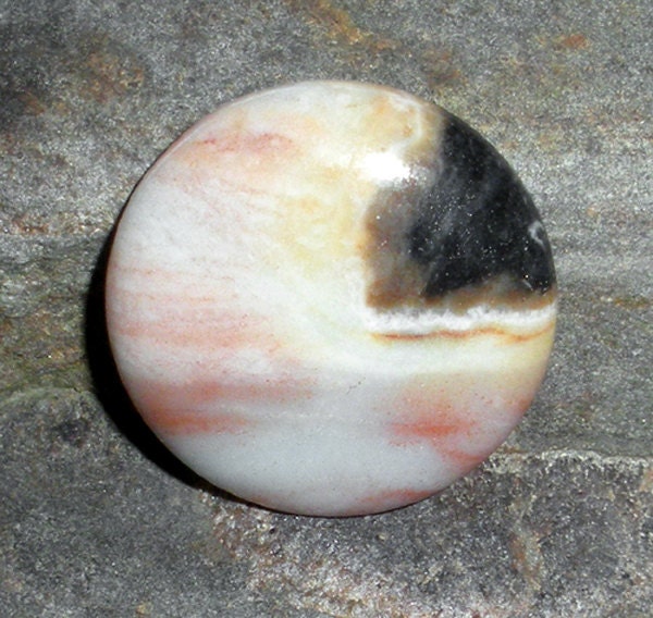 Black Clouds Rolling Across the Sea at Sunset ... Amazonite ... CAB ... 33mm wide ... no drilled holes