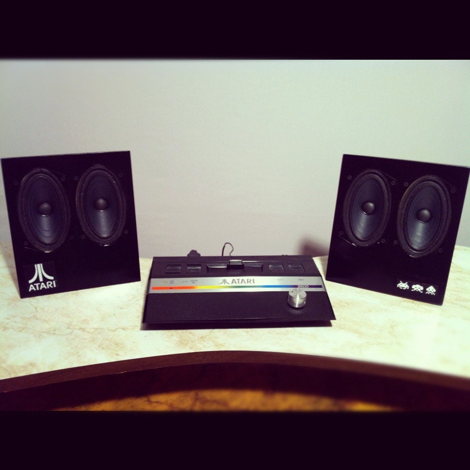 Recycled Atari 2600 iPhone iPod Audio Dock with Custom Built Speakers