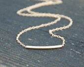 14K Gold Filled, Curved Bar Necklace, Tube Necklace, 14K Gold Filled Necklace, Curvaceous, Dainty jewelry, Minimal necklaces