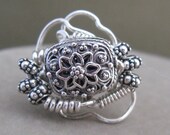 Sterling Silver Ornate Wire Wrapped Ring Unique
