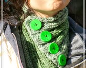 Handspun Hand Dyed Big-Button Cowl