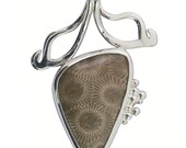 Petoskey Stone and Sterling Silver Pendant ppkyg1969