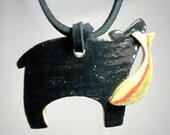 Black Bear Fish Stoneware Pendant