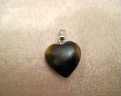 Vintage Silver and Jasper Heart Pendant
