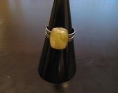 Adjustable Stone Ring in Green