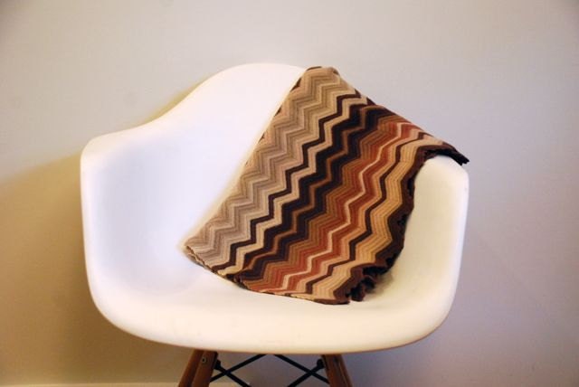 Chevron Stripe Vintage Throw, Knitted Afghan
